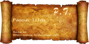 Pascus Tilda névjegykártya